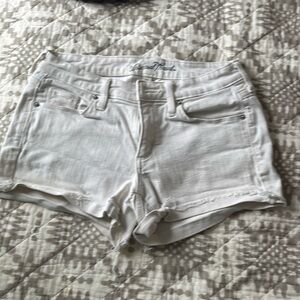 White denim shorts